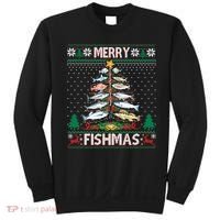 Merry Fishmas Ugly Sweater Fish Fishing Rod Christmas Tree Sweatshirt thumb 0