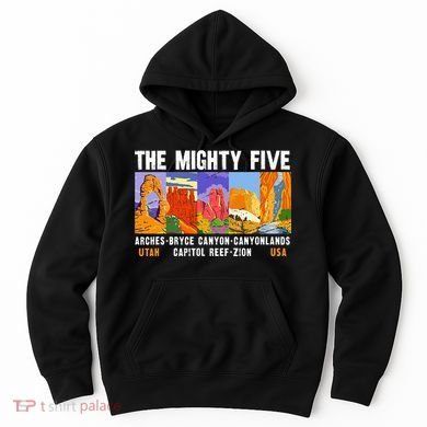 Mighty Five Utah National Parks Distressed Vintage Hoodie