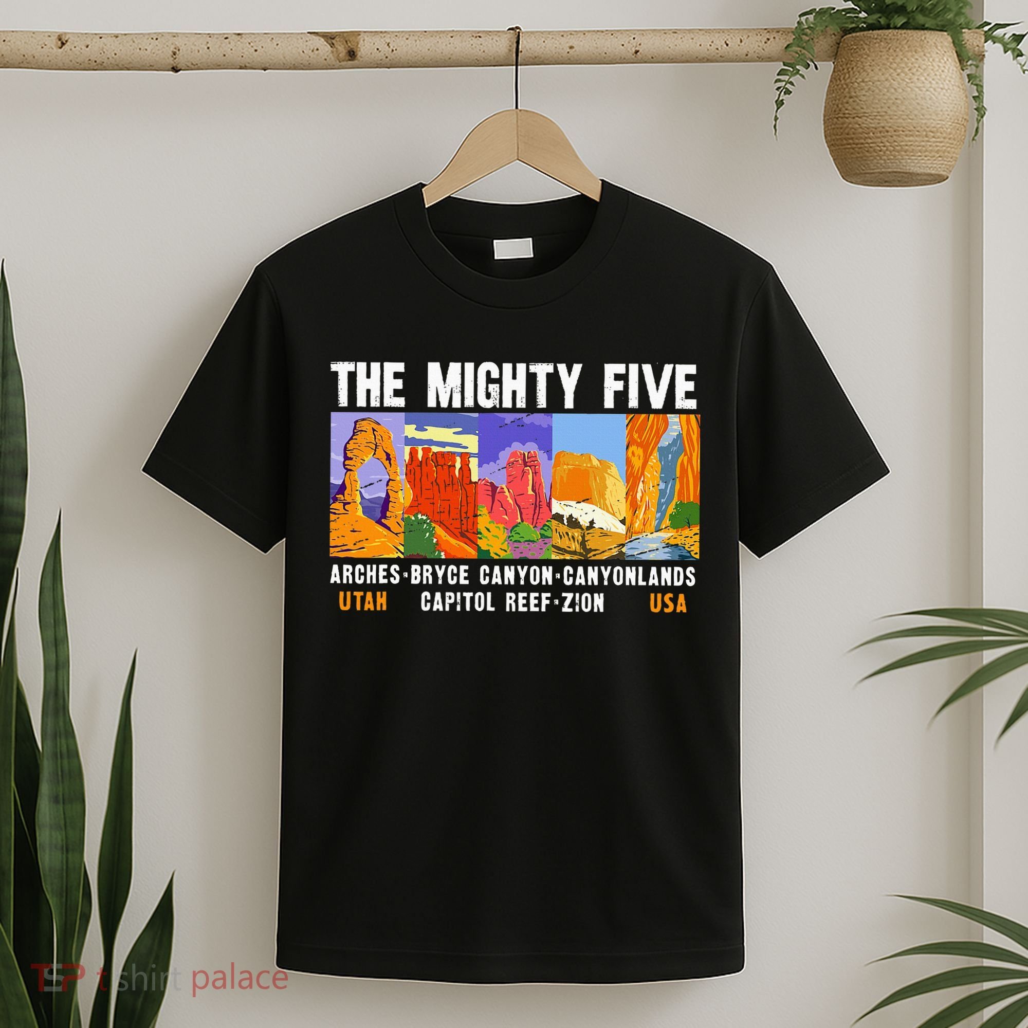 Mighty Five Utah National Parks Distressed Vintage T-Shirt