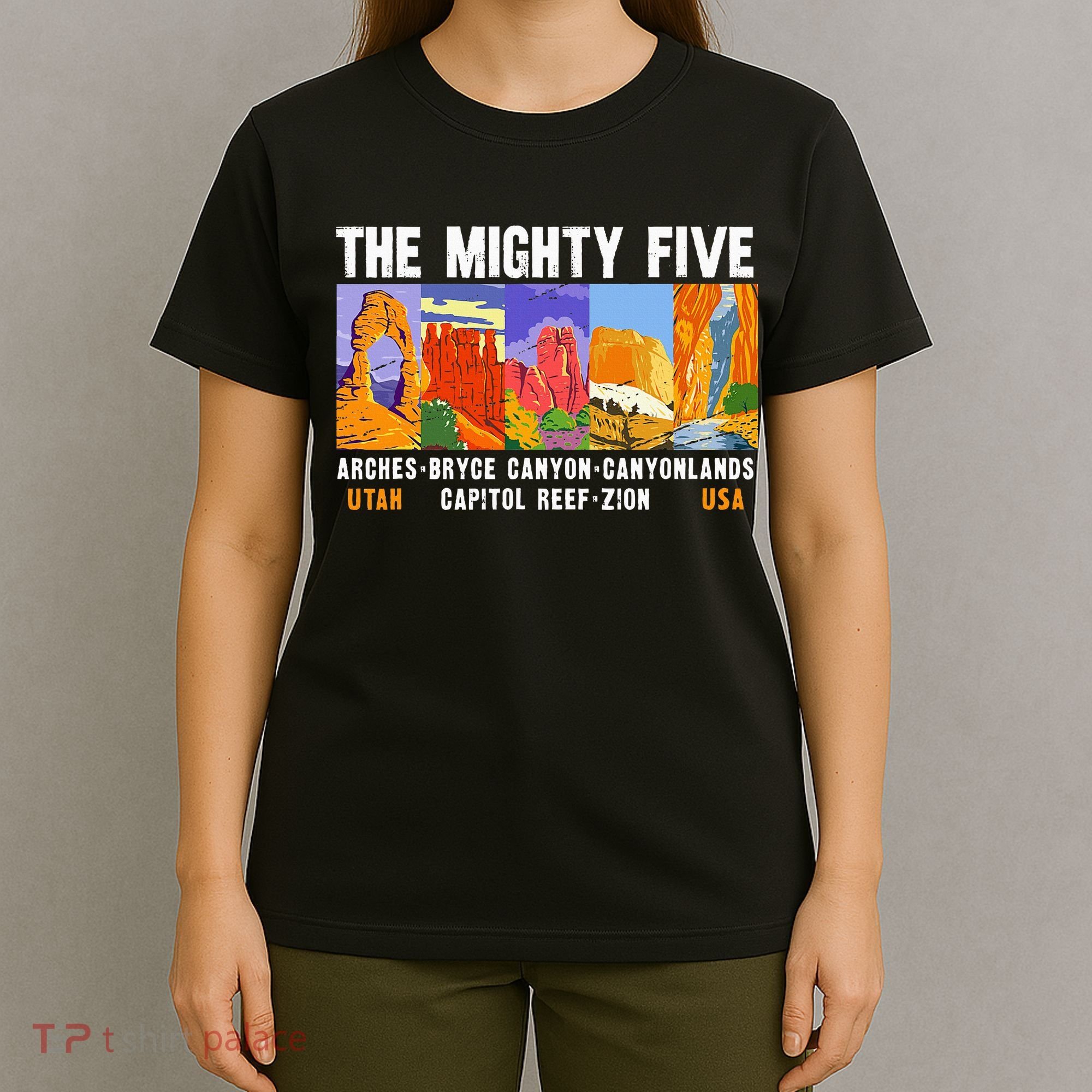 Mighty Five Utah National Parks Distressed Vintage T-Shirt