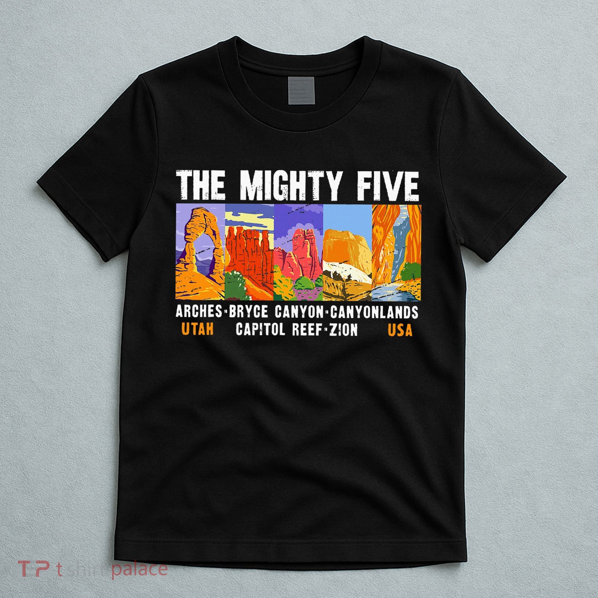 Mighty Five Utah National Parks Distressed Vintage T-Shirt