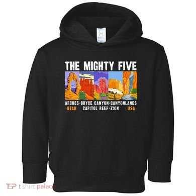 Mighty Five Utah National Parks Distressed Vintage Toddler Hoodie