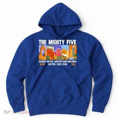 Mighty Five Utah National Parks Distressed Vintage Great Gift Hoodie