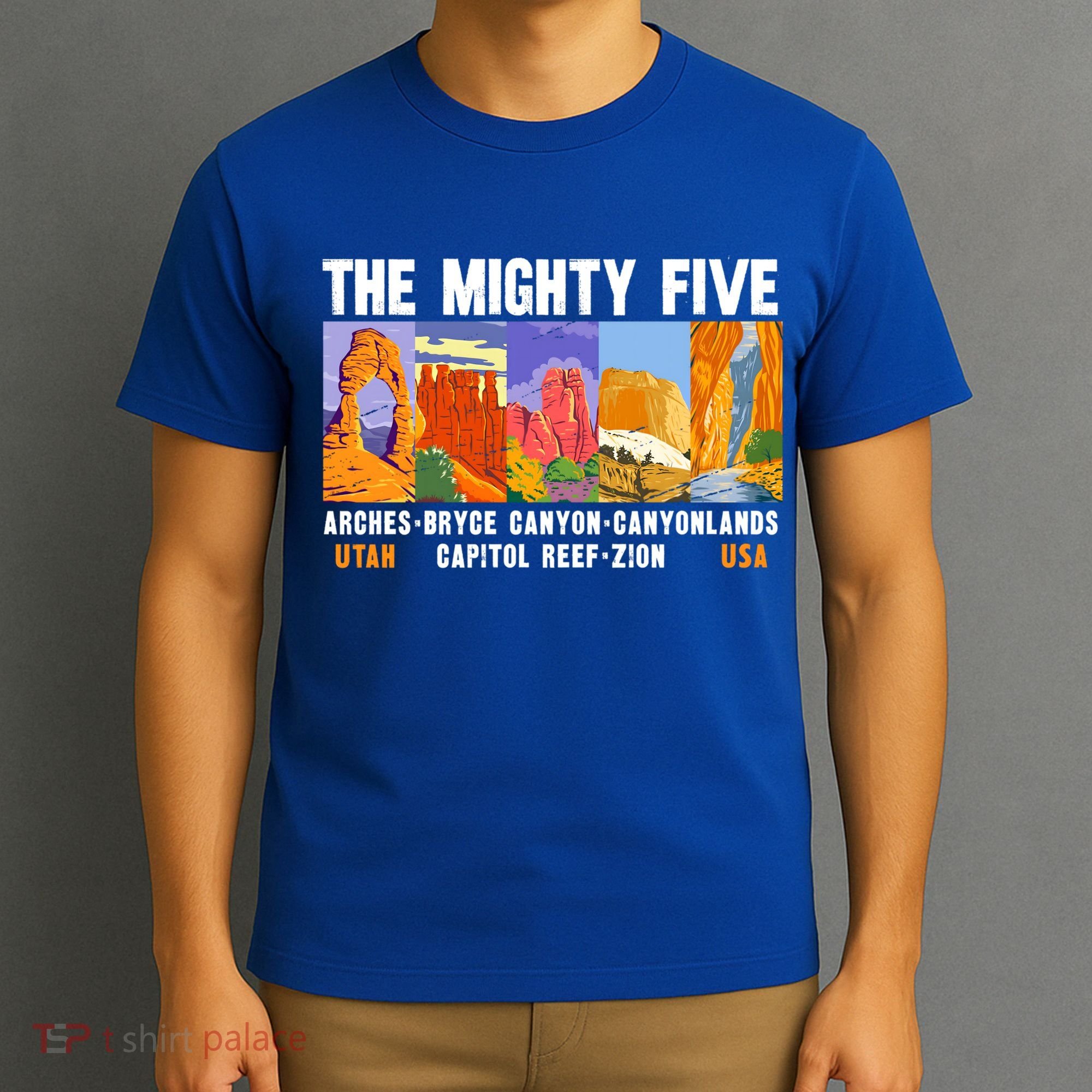 Mighty Five Utah National Parks Distressed Vintage Great Gift T-Shirt