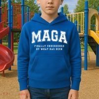 Maga Finally Unburdened By What Has Been Kids Hoodie thumb 2