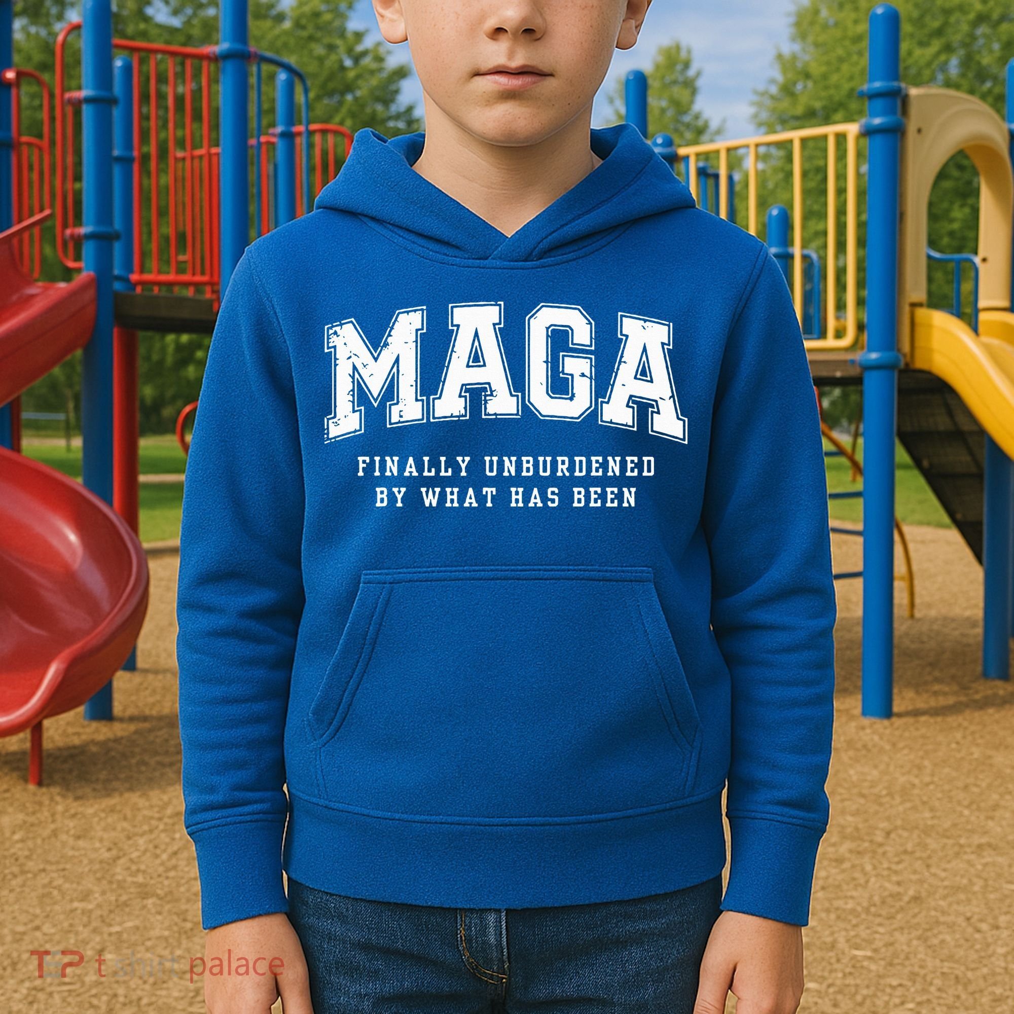 Maga Finally Unburdened By What Has Been Kids Hoodie