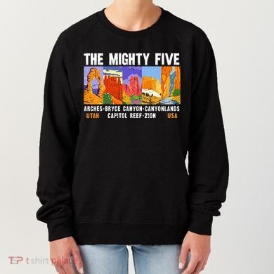 Mighty Five Utah National Parks Distressed Women's Sweatshirt