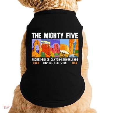 Mighty Five Utah National Parks Distressed Doggie Tank