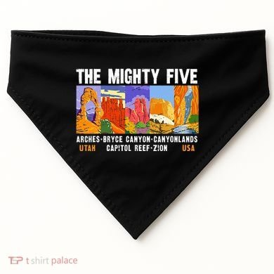 Mighty Five Utah National Parks Distressed USA-Made Doggie Bandana