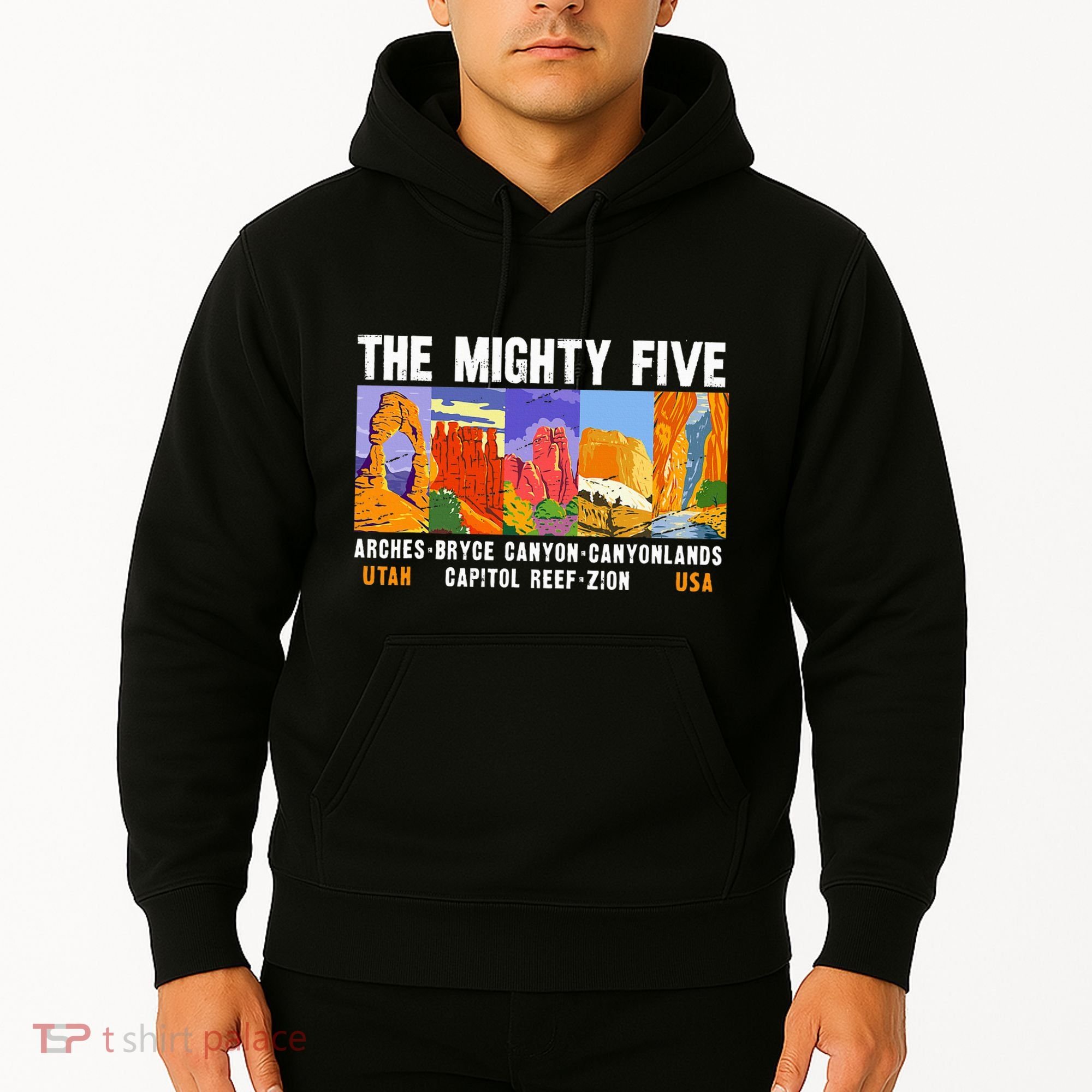 Mighty Five Utah National Parks Distressed Hoodie