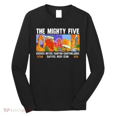 Mighty Five Utah National Parks Distressed Long Sleeve Shirt