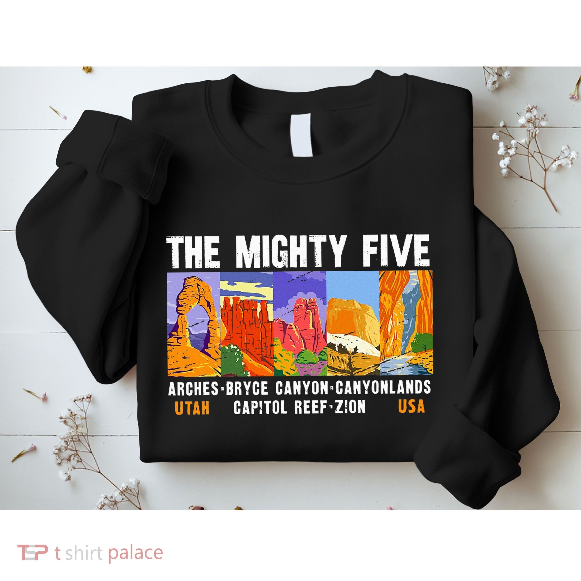 Mighty Five Utah National Parks Distressed Sweatshirt