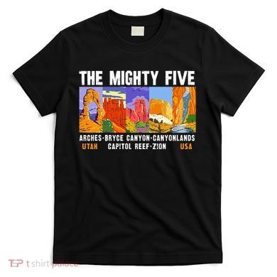 Mighty Five Utah National Parks Distressed T-Shirt