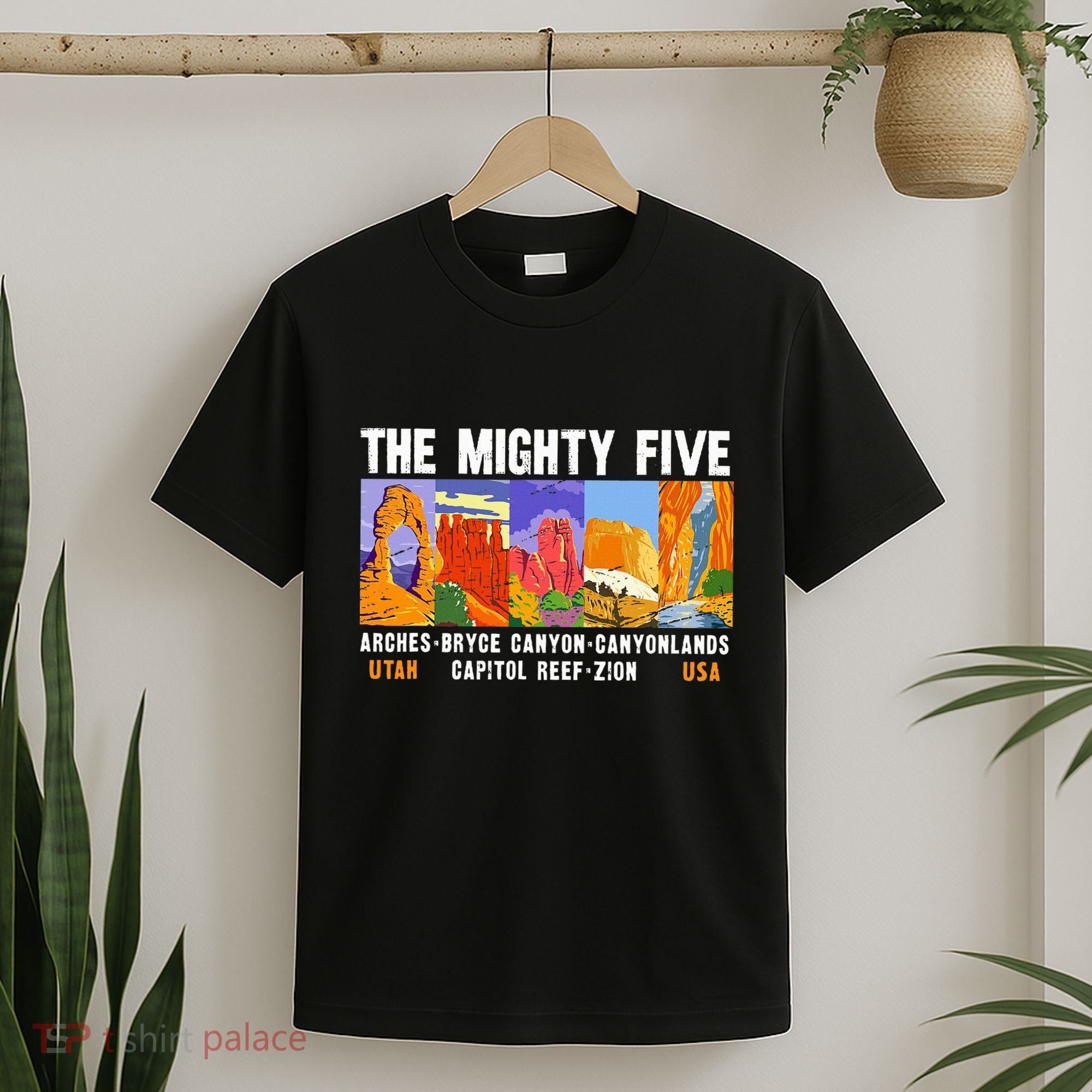 Mighty Five Utah National Parks Distressed T-Shirt