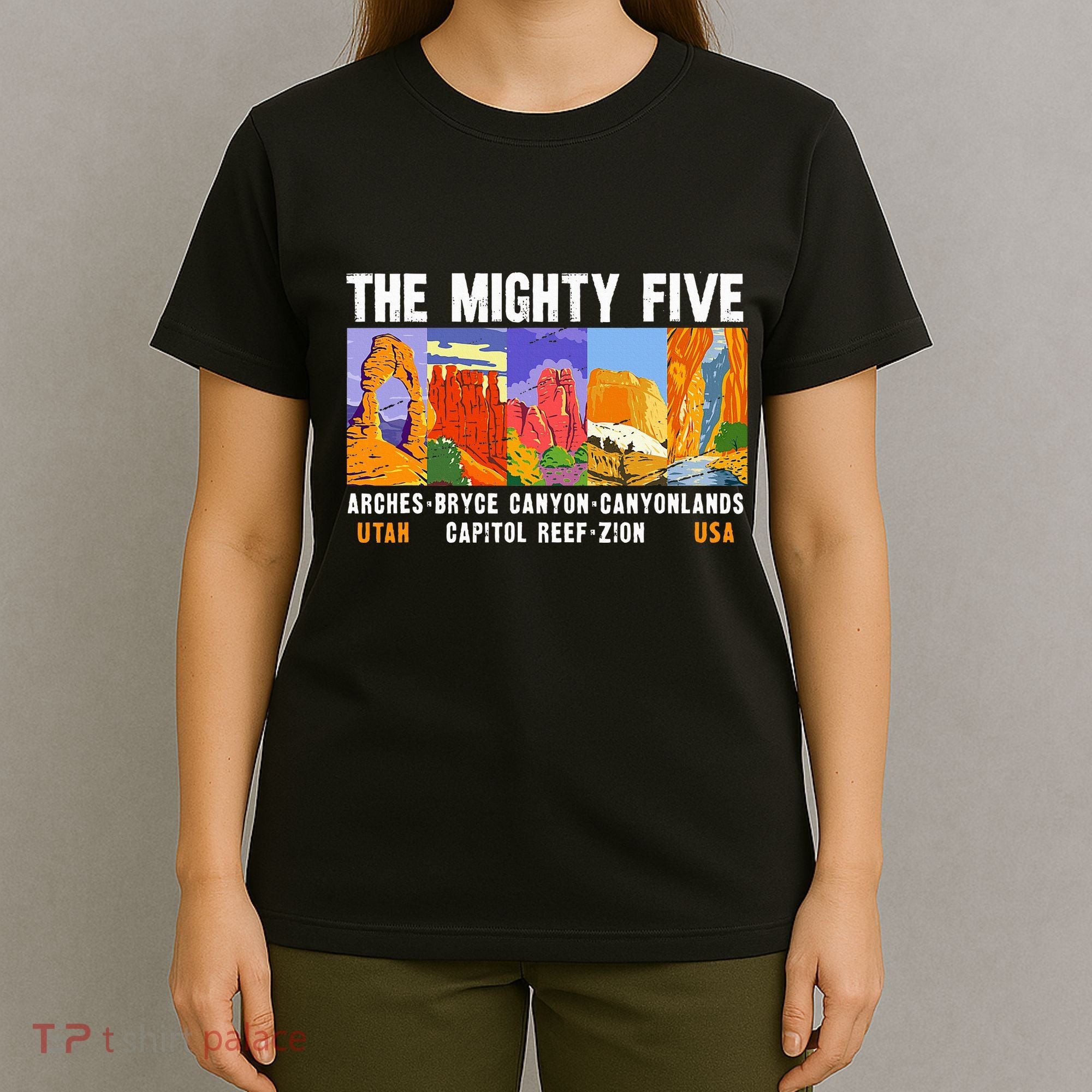 Mighty Five Utah National Parks Distressed T-Shirt