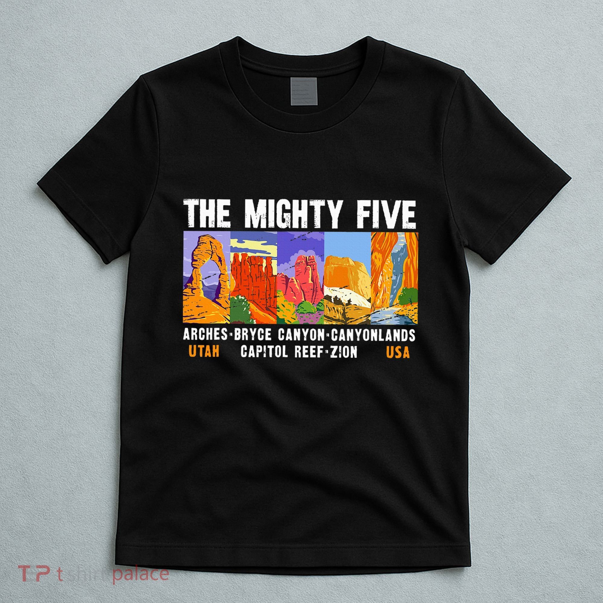 Mighty Five Utah National Parks Distressed T-Shirt