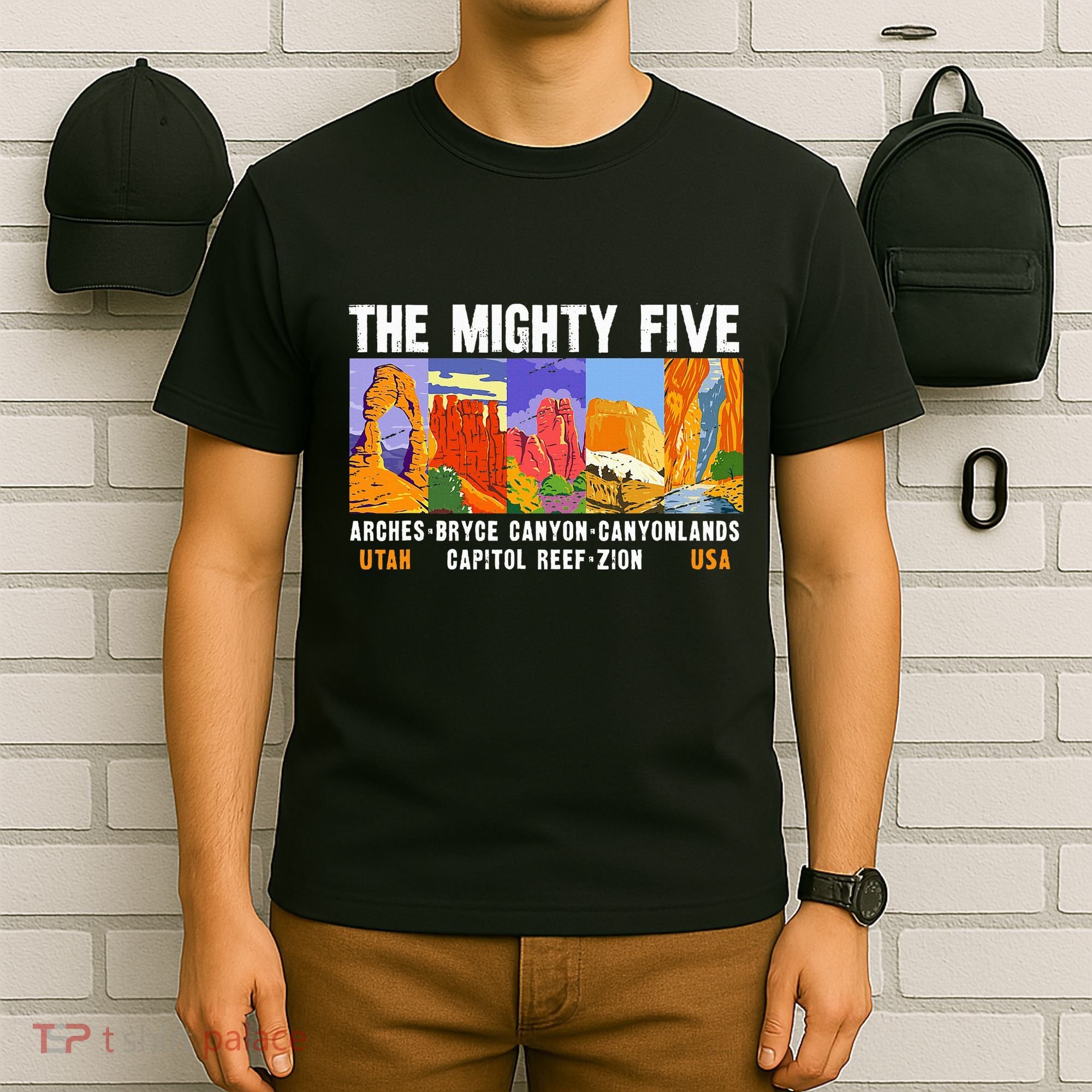 Mighty Five Utah National Parks Distressed T-Shirt