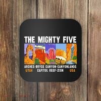 Mighty Five Utah National Parks Distressed Coaster thumb 0