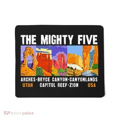 Mighty Five Utah National Parks Distressed Mousepad