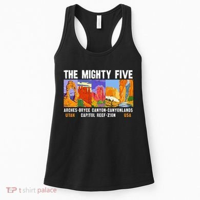 Mighty Five Utah National Parks Distressed Women's Tank Top