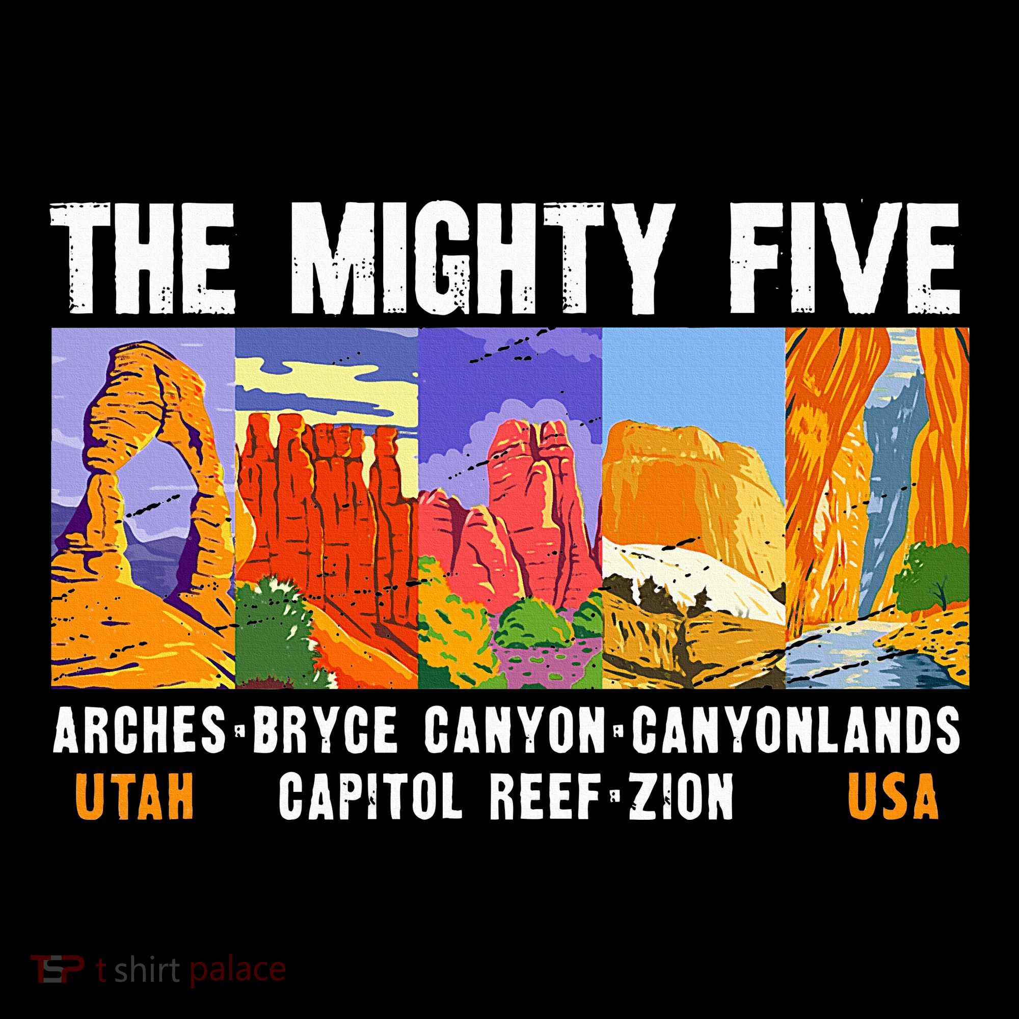 Mighty Five Utah National Parks Distressed Baby Bodysuit