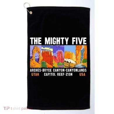 Mighty Five Utah National Parks Distressed Golf Towel
