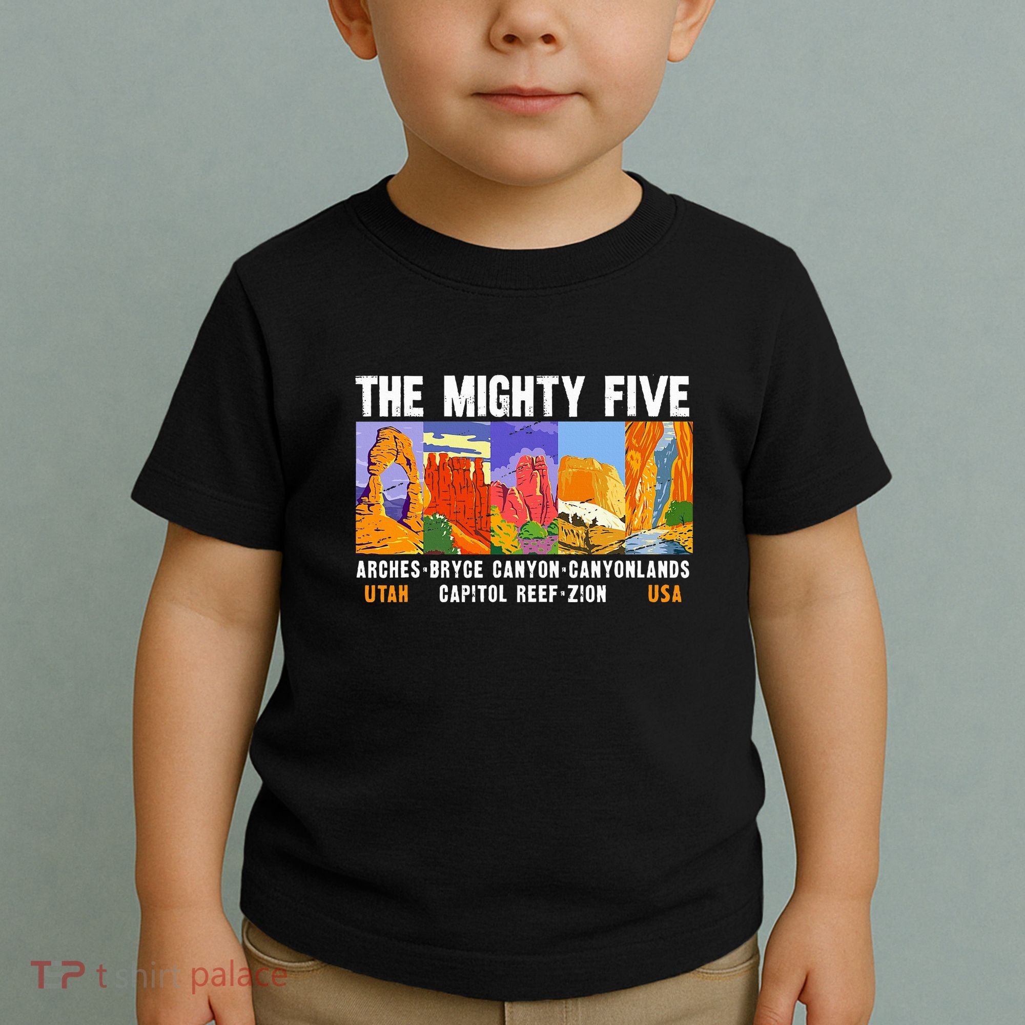 Mighty Five Utah National Parks Distressed Toddler T-Shirt