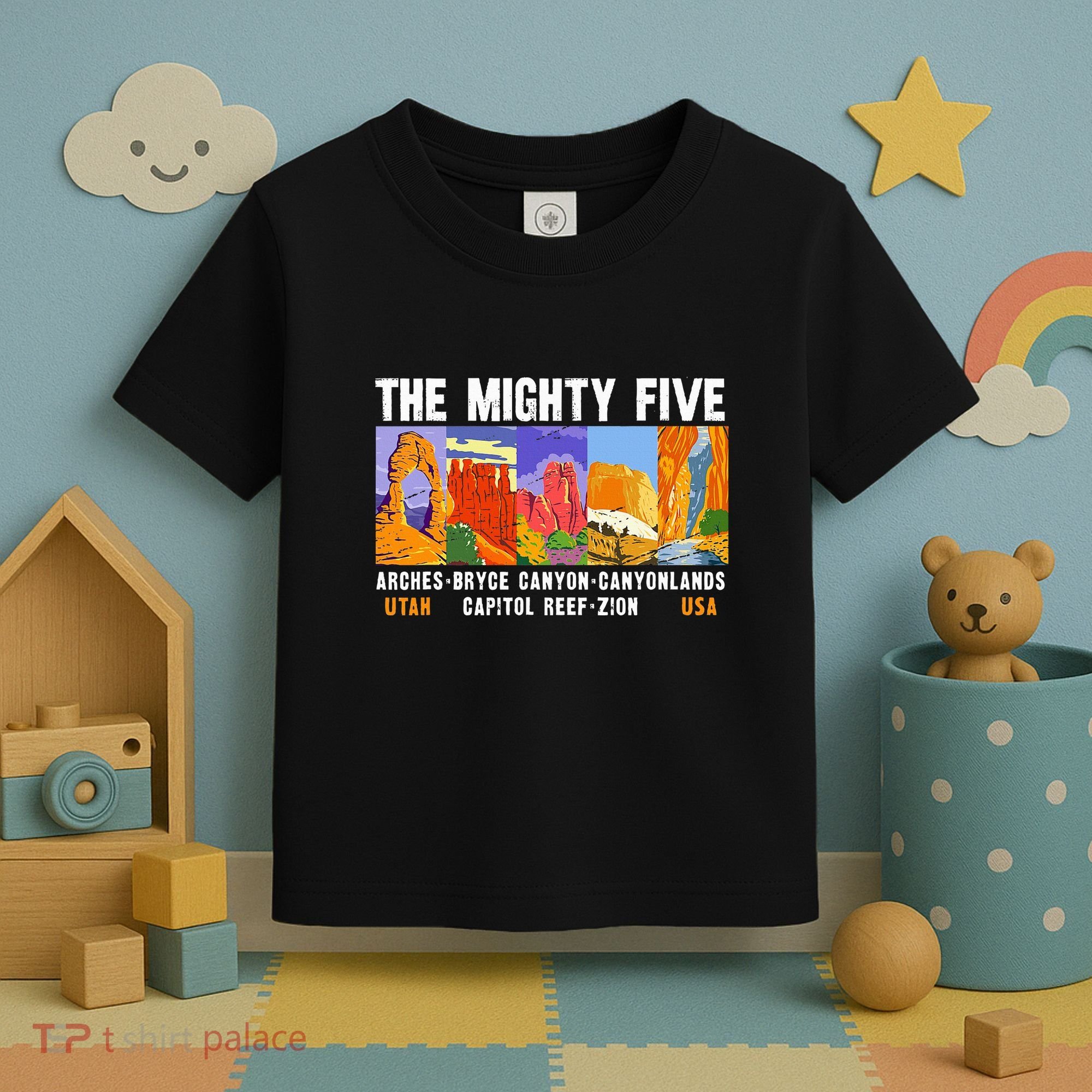 Mighty Five Utah National Parks Distressed Toddler T-Shirt