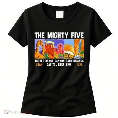 Mighty Five Utah National Parks Distressed Women's T-Shirt