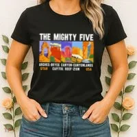 Mighty Five Utah National Parks Distressed Women's T-Shirt thumb 2