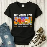 Mighty Five Utah National Parks Distressed Women's T-Shirt thumb 3