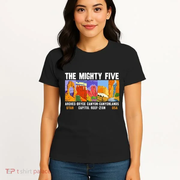Mighty Five Utah National Parks Distressed Women's T-Shirt