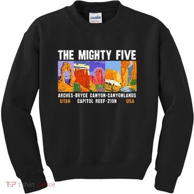 Mighty Five Utah National Parks Distressed Kids Sweatshirt