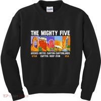 Mighty Five Utah National Parks Distressed Kids Sweatshirt thumb 0