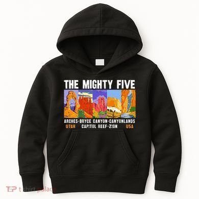 Mighty Five Utah National Parks Distressed Kids Hoodie