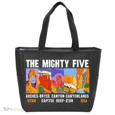 Mighty Five Utah National Parks Distressed Tote Bag