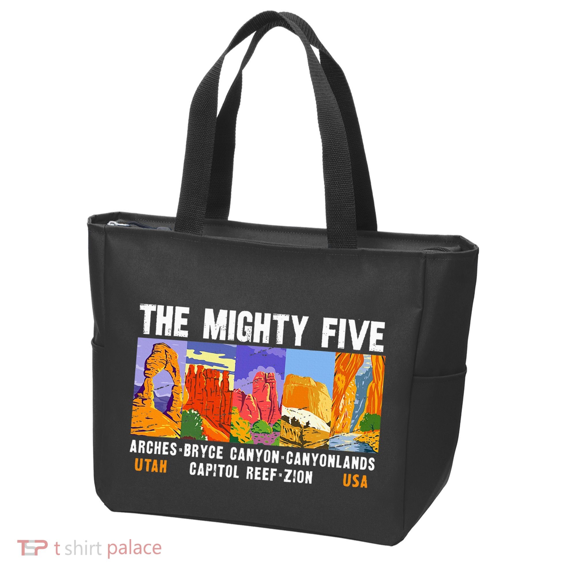 Mighty Five Utah National Parks Distressed Tote Bag