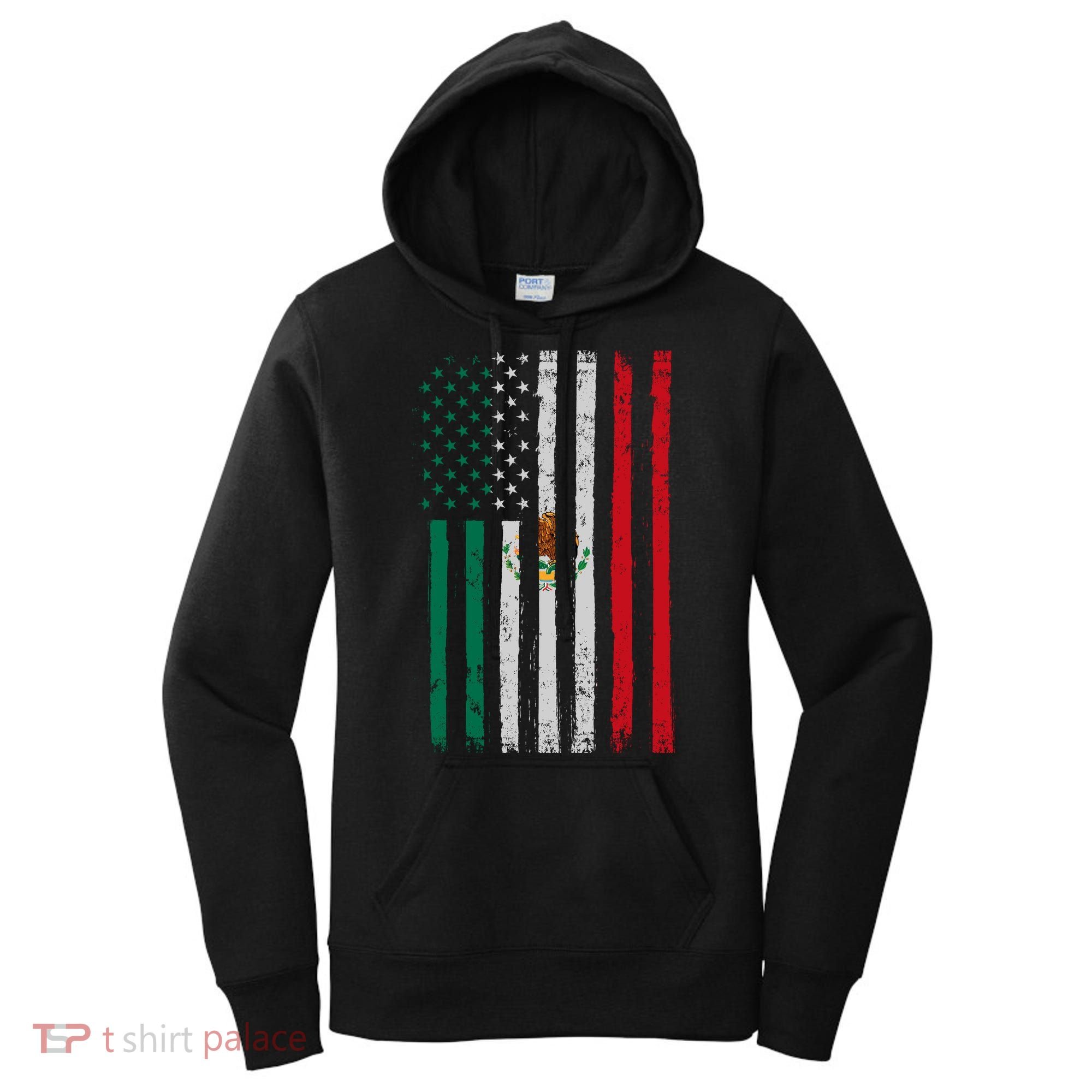 Mexico Flag USA American Mexican Independence Day Women's Hoodie