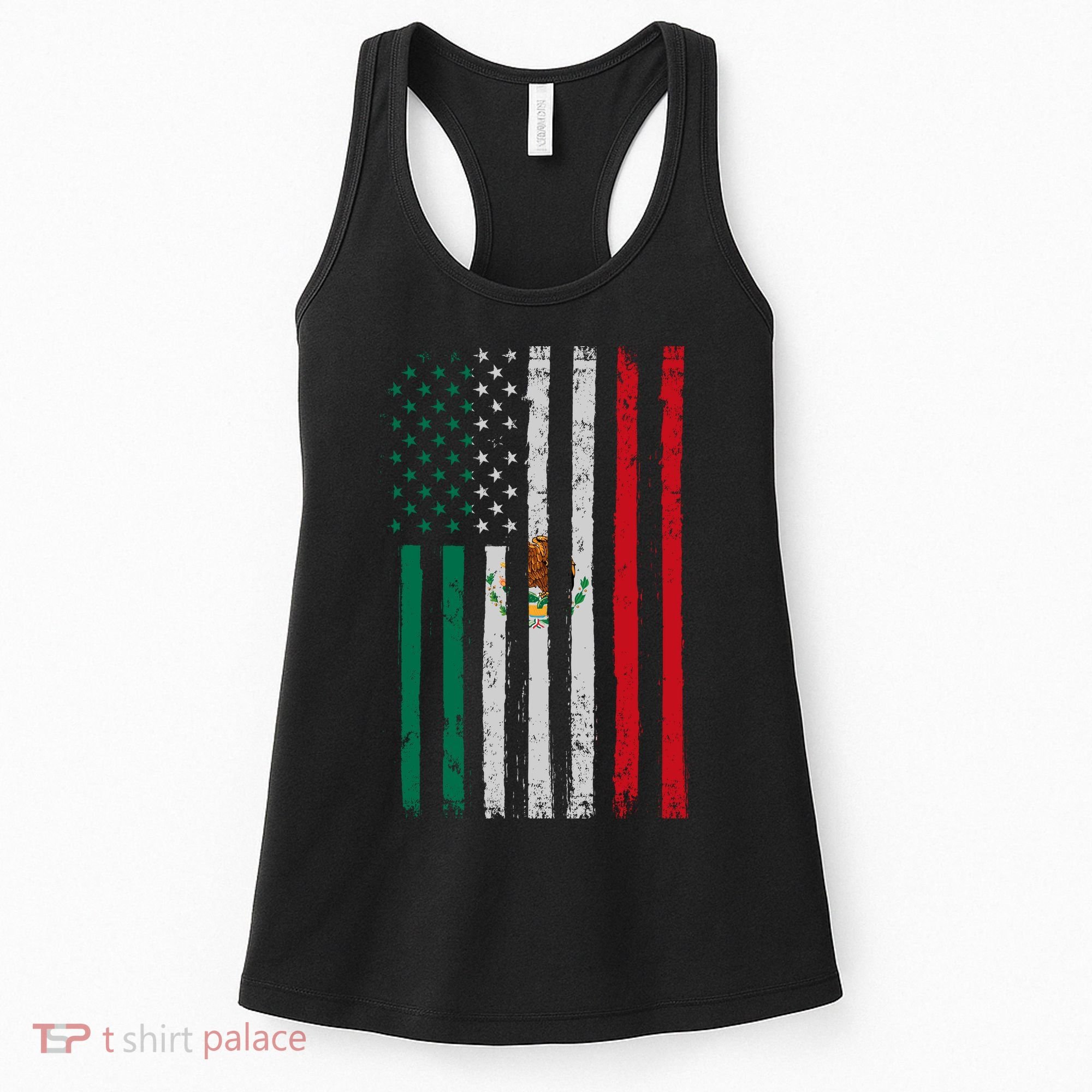 Mexico Flag USA American Mexican Independence Day Women's Tank Top