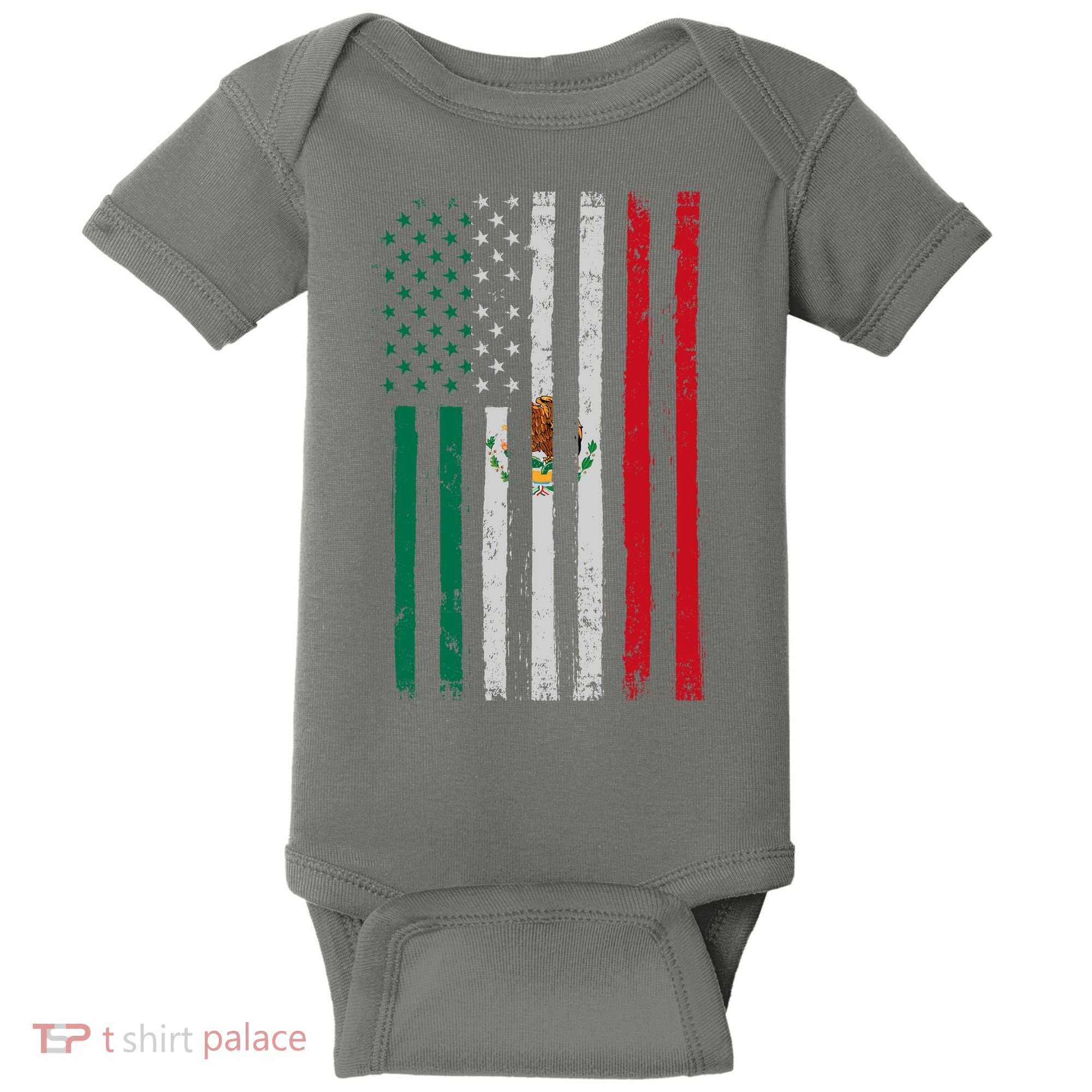 Mexico Flag USA American Mexican Independence Day Baby Bodysuit
