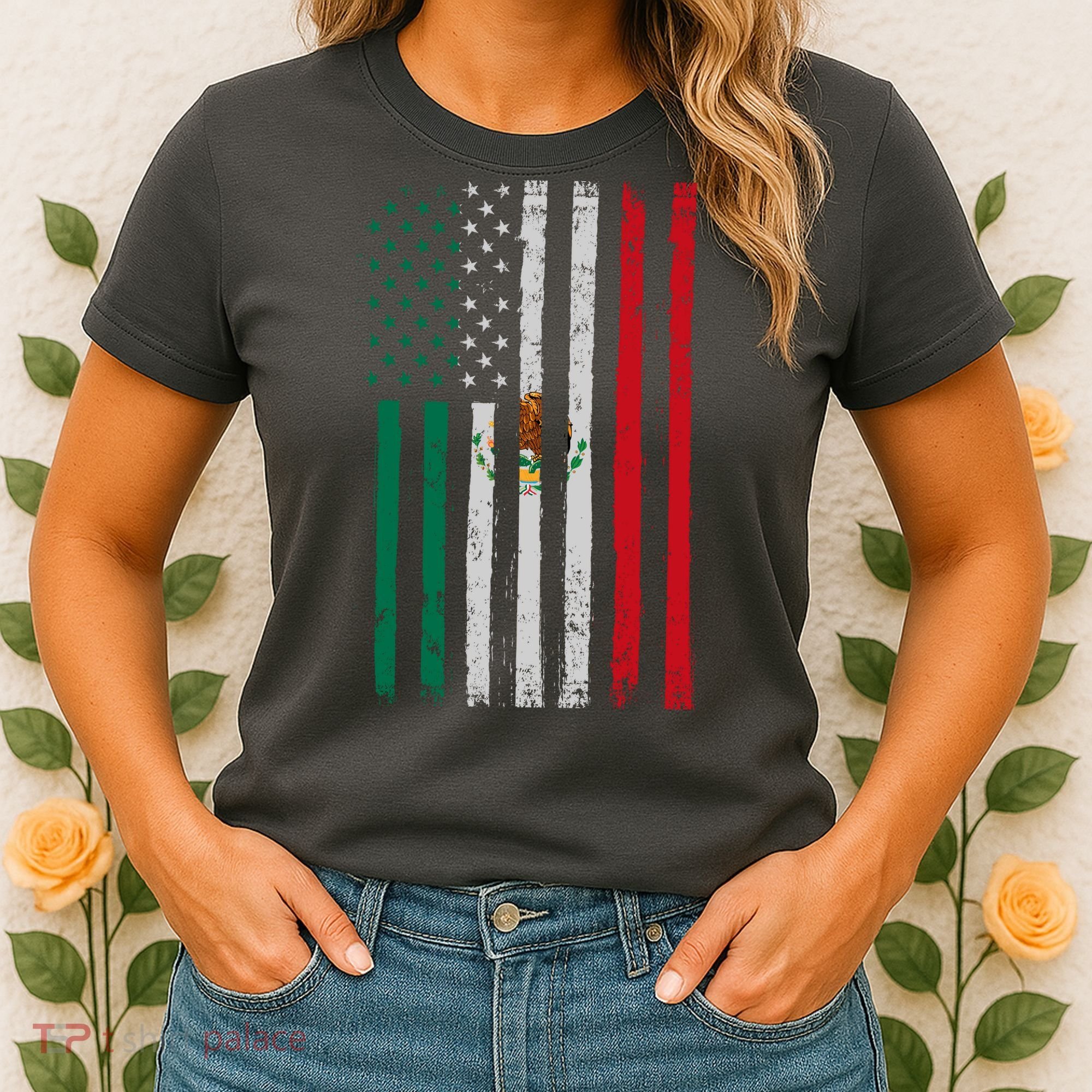 Mexico Flag USA American Mexican Independence Day Women's T-Shirt