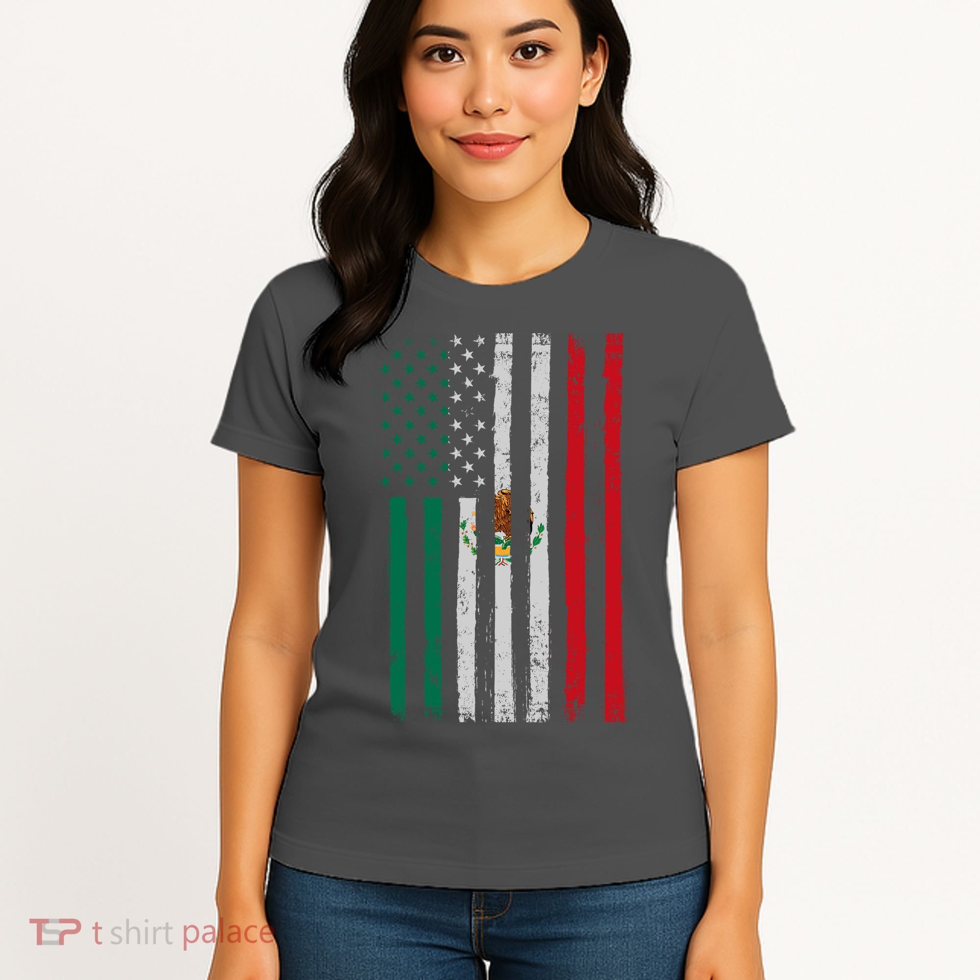 Mexico Flag USA American Mexican Independence Day Women's T-Shirt