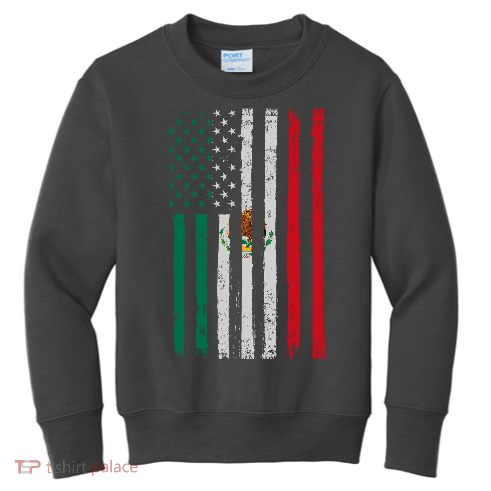 Mexico Flag USA American Mexican Independence Day Kids Sweatshirt