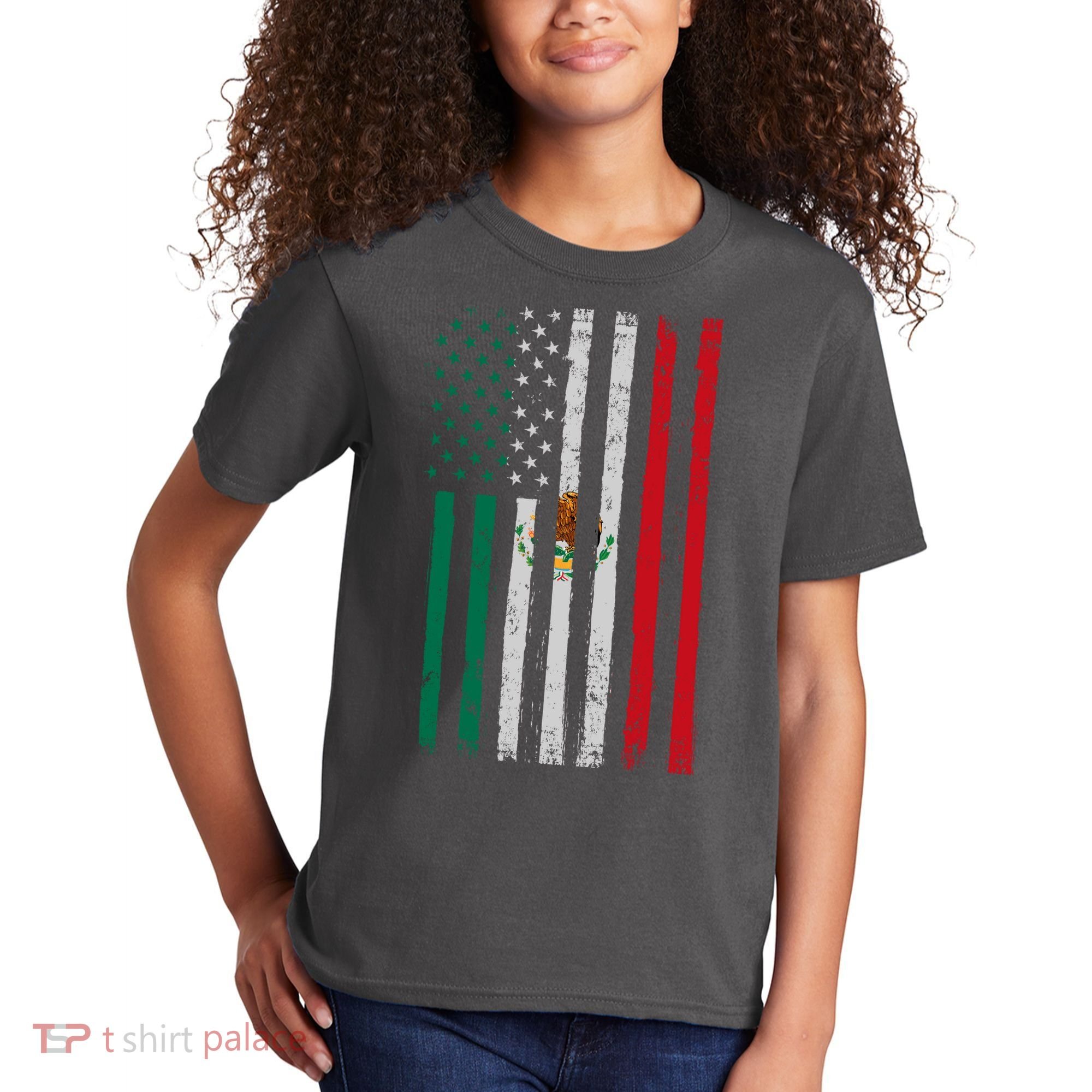 Mexico Flag USA American Mexican Independence Day Kids T-Shirt