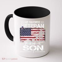 My Favorite Veteran Is My Son Meaningful Gift Flag Father Veterans Day Gift Coffee Mug thumb 0