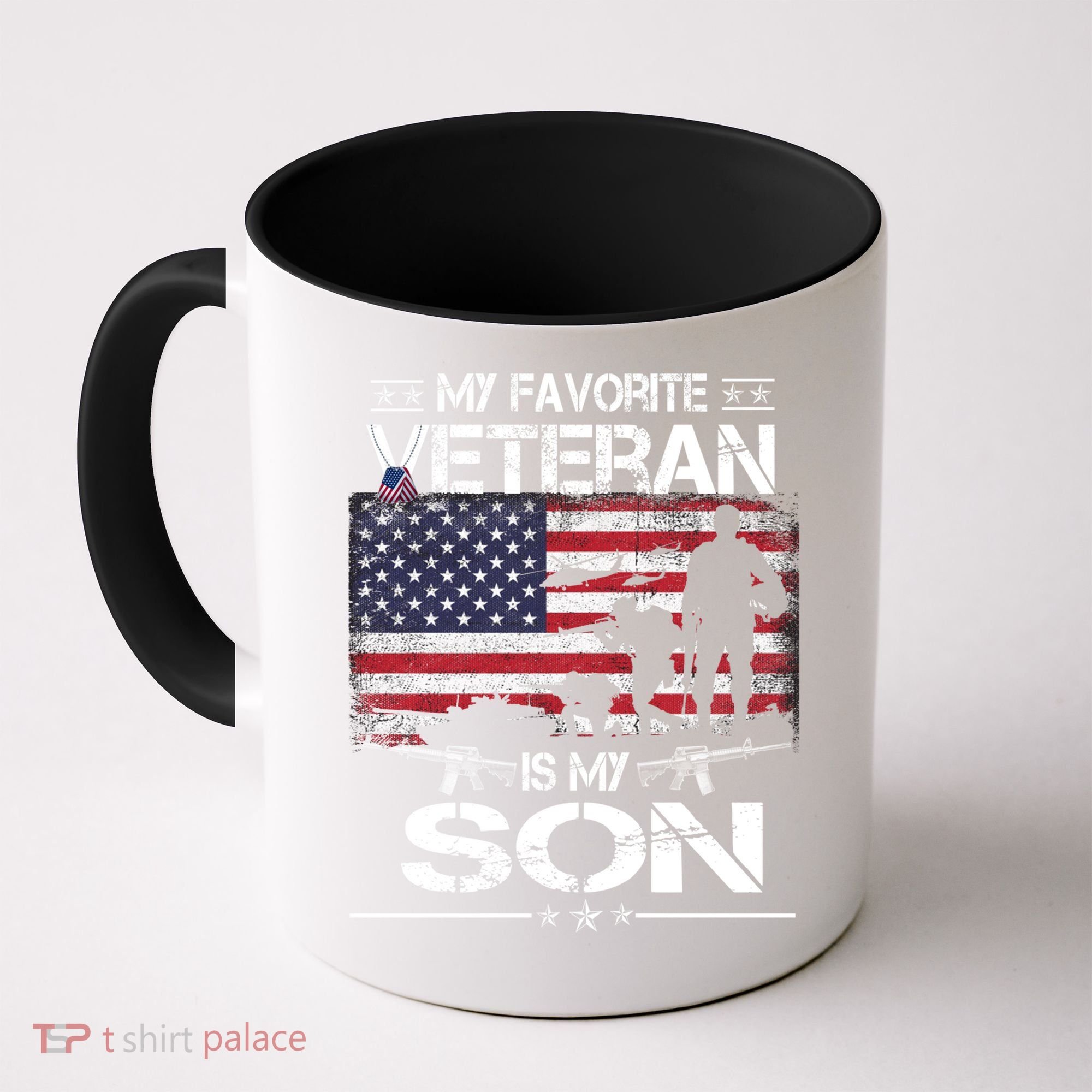 My Favorite Veteran Is My Son Meaningful Gift Flag Father Veterans Day Gift Coffee Mug