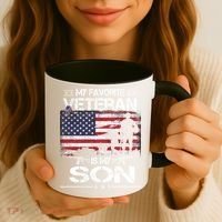 My Favorite Veteran Is My Son Meaningful Gift Flag Father Veterans Day Gift Coffee Mug thumb 3