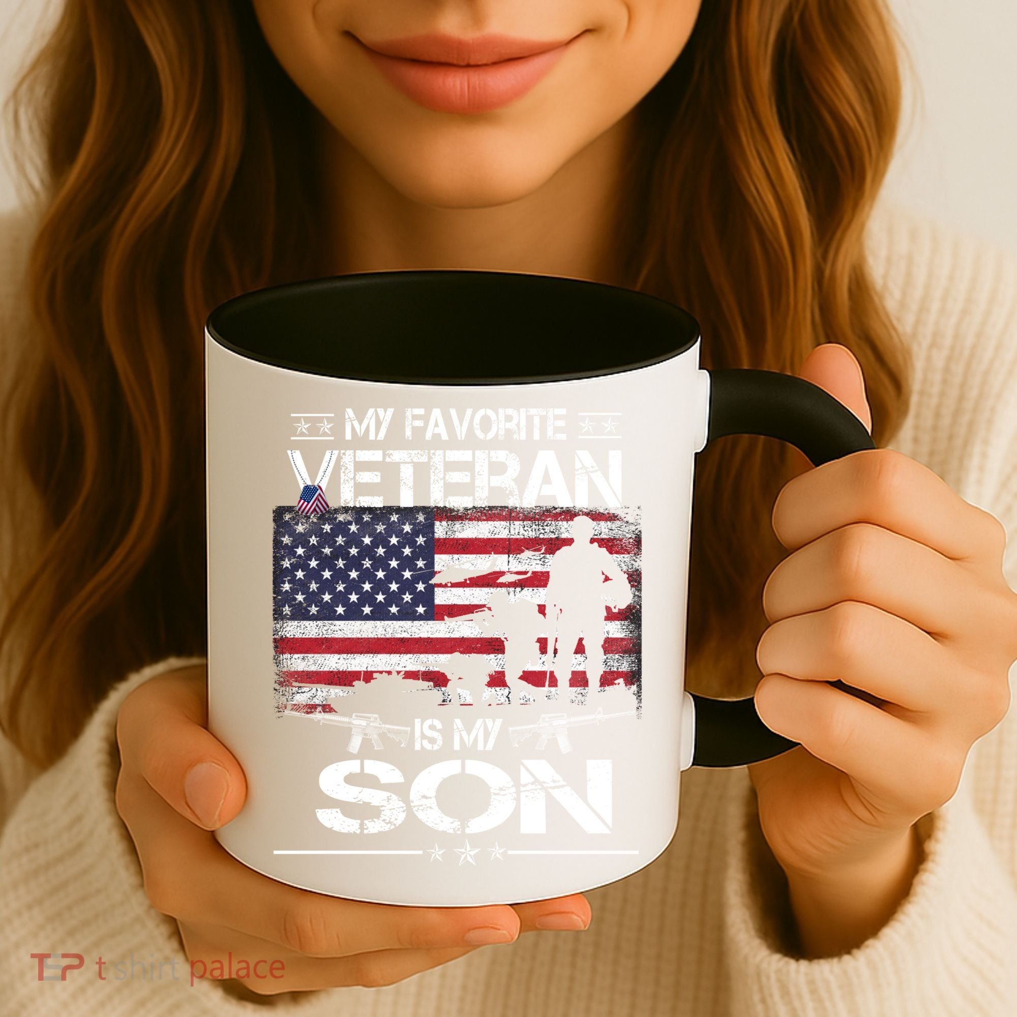 My Favorite Veteran Is My Son Meaningful Gift Flag Father Veterans Day Gift Coffee Mug