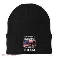 My Favorite Veteran Is My Son Meaningful Gift Flag Father Veterans Day Gift Beanie thumb 0
