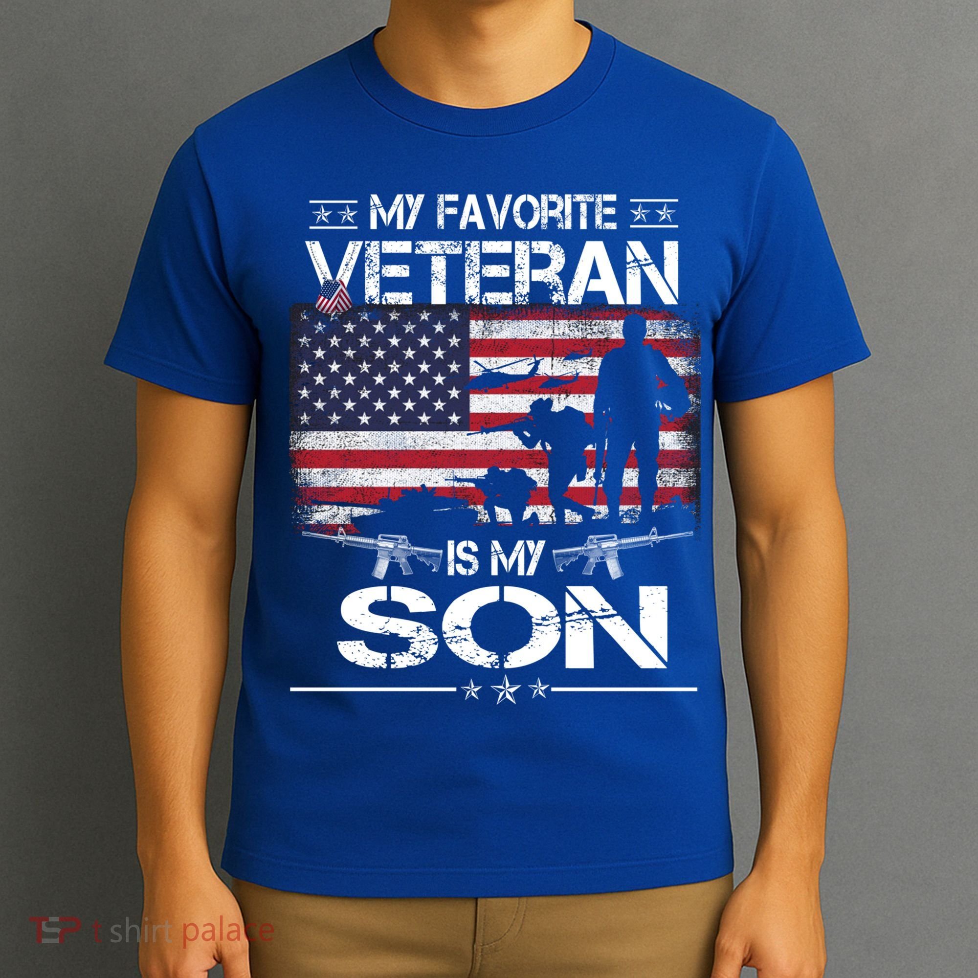My Favorite Veteran Is My Son Meaningful Gift Flag Father Veterans Day Gift T-Shirt